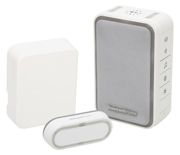 Honeywell Home DC315SCVL vezeték nélküli csengő, vezetékes - vezeték nélküli átlakítóval, 150m hatótáv, 6 dallam, időzíthető némítás, LED jelzőfény, állítható hangerő, elemes tápellátás