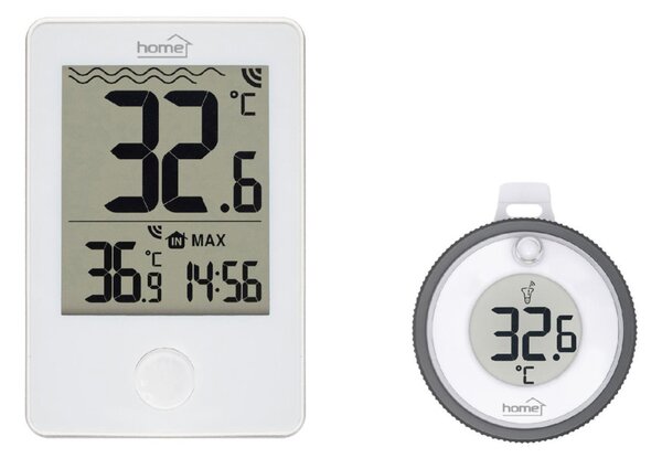 HOME HCP60 vezeték nélküli úszó hőmérő, külső-belső hőmérséklet, min/max hőmérsékletek rögzítése, pontos idő, elemes működtetés