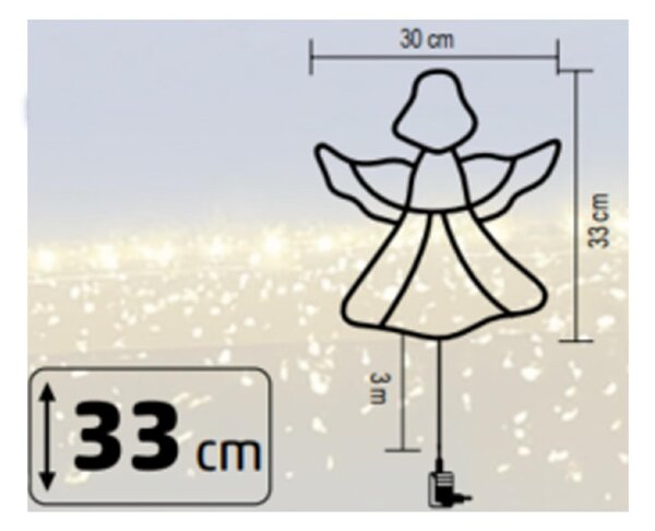 HOME KID501WW angyal ablakdísz, 35 db melegfehér LED, időzítő, kül- és beltéri kivitel