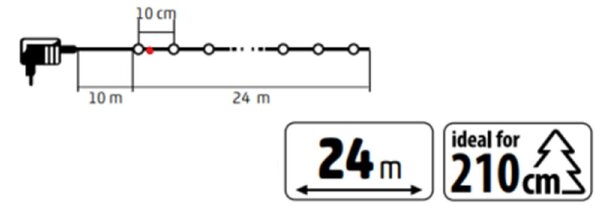 HOME LED248M LED fényfüzér, 240db színes LED, 23,9m hosszúságú, 8 program időzítővel, zöld vezeték, adapteres tápellátás, kül- és beltéri kivitel