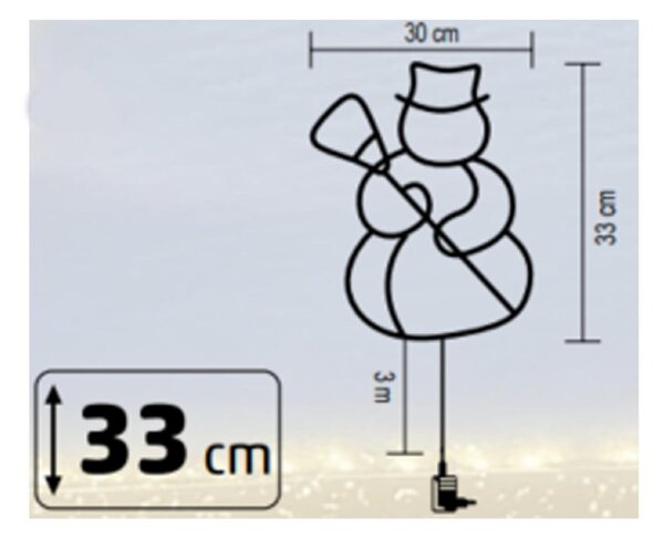 HOME KID507WW LED-es hóember ablakdísz, 35db melegfehér LED, időzítő, adapteres tápellátás, kül- és beléri kivitel