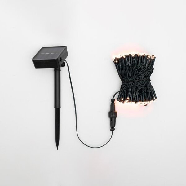 HOME SLC100WW napelemes fényfüzér, 100db melegfehér LED, 7m hosszúság, zöld vezeték, kültéri kivitel