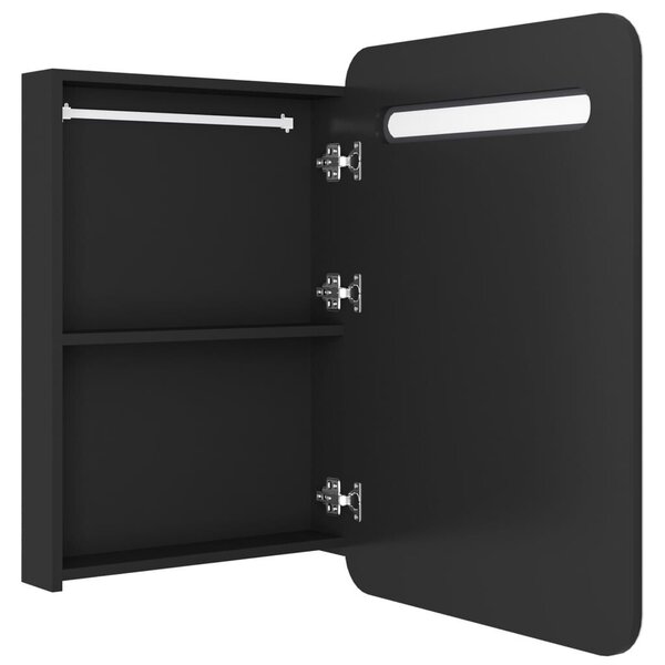 VidaXL fekete LED-es tükrös fürdőszobaszekrény 60 x 11 x 80 cm