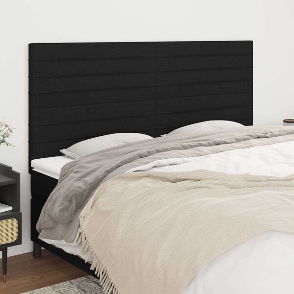 VidaXL Fekete Szövet Fejtámla - 4 db - 160cm