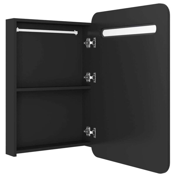 VidaXL fekete LED-es tükrös fürdőszobaszekrény 60 x 11 x 80 cm