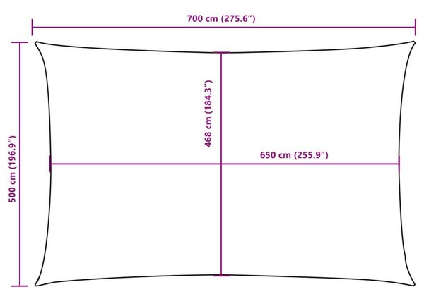VidaXL Napvitorla - Oxford Szövet - 5x7m, Fehér