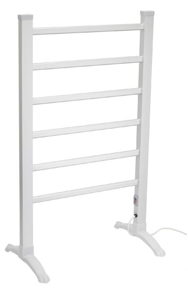 HOME FTW22 elektromos ruhaszárító, 90 W, alumínium, szabadon álló kivitel, 50 °C állandó hőmérséklet, vízálló kapcsoló, IPX2