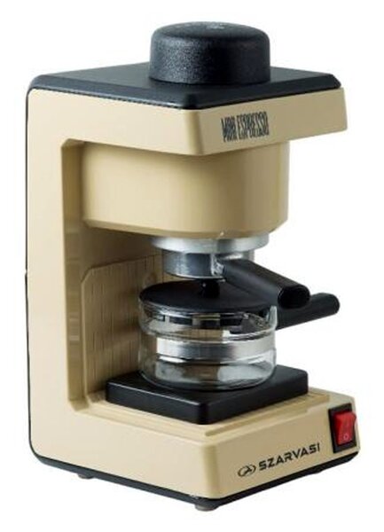 Szarvasi SZV-612 MINI ESPRESSO kávéfőző, 800 W, drapp színű, őrölt kávé főzésére, 3,04 bar nyomás, max. 6 személy részére