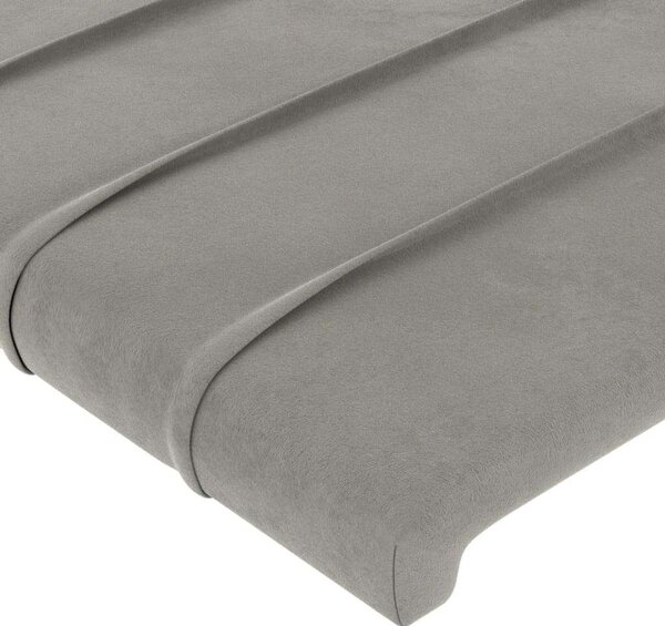 VidaXL Bársony Fejtámla - 180cm - Világosszürke