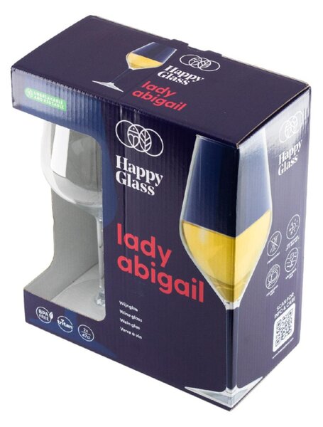 HappyGlass Lady Abigail törhetetlen borospohár, 47 cl, 2db/szett, többször használható, BPA mentes