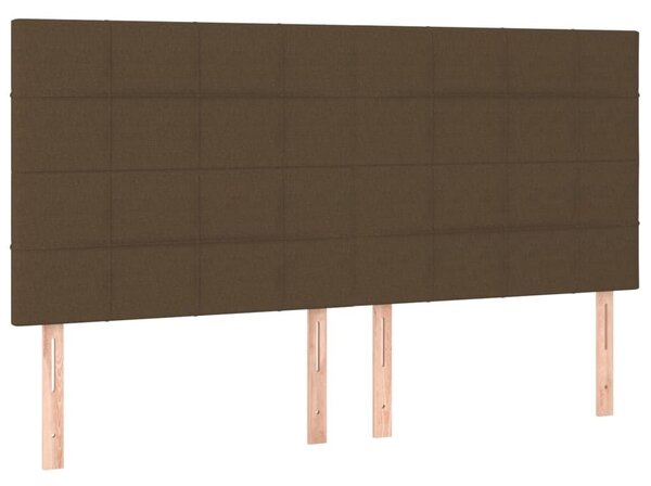 VidaXL sötétbarna szövet LED-es fejtámla 200x5x118/128 cm