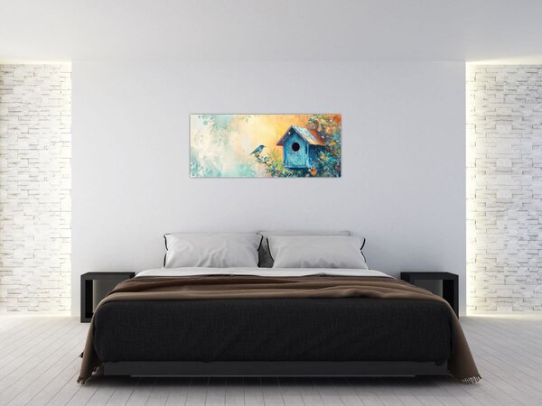 Kép - Madárház, akvarell (120x50 cm)