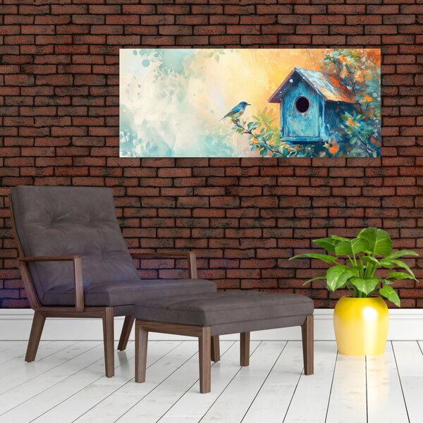Kép - Madárház, akvarell (120x50 cm)