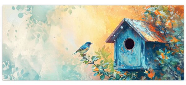 Kép - Madárház, akvarell (120x50 cm)