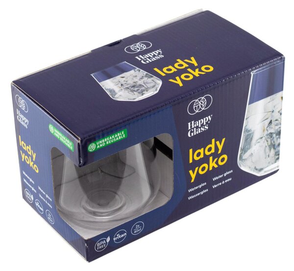 HappyGlass Lady Yoko törhetetlen koktélpohár, 40 cl, 2db/szett, többször használható, BPA mentes