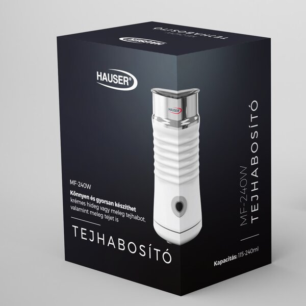 HAUSER MF-240W tejhabosító, 400 W, max 240 ml kapacitás, automata rendszer, tapadásmentes felület, fehér