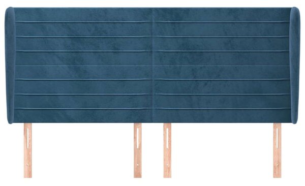 VidaXL Bársony Fejtámla Szárnyakkal - Sötétkék - 203x128cm