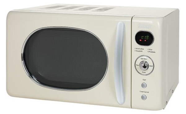 Zilan ZLN1245 retró mikrohullámú sütő, 700 W, 20 liter, 6 fokozat, LED kijelző, gyerekzár, elektronikus vezérlő, bézs