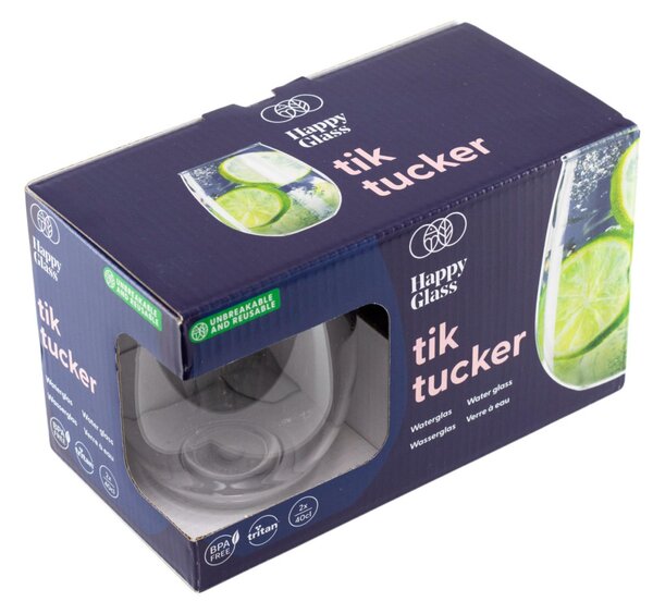 HappyGlass Tik Tucker törhetetlen öblös vizespohár, 40 cl, 2db/szett, többször használható, BPA mentes