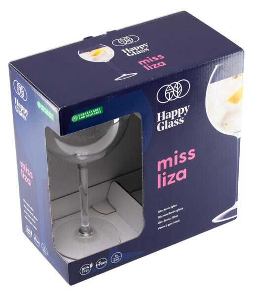 HappyGlass Miss Liza törhetetlen gin-tonic pohár, 63 cl, 2db/szett, többször használható, BPA mentes