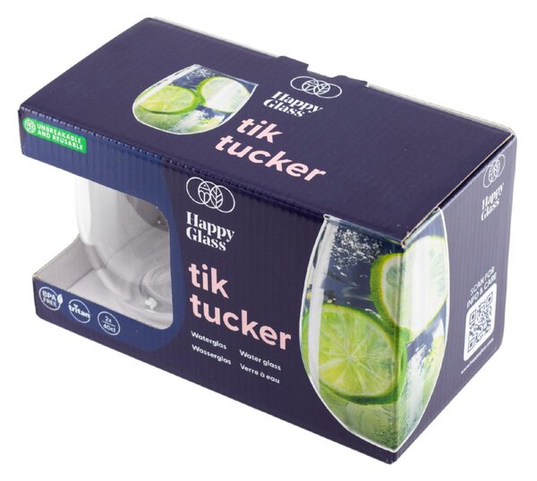 HappyGlass Tik Tucker törhetetlen öblös vizespohár, 40 cl, 2db/szett, többször használható, BPA mentes