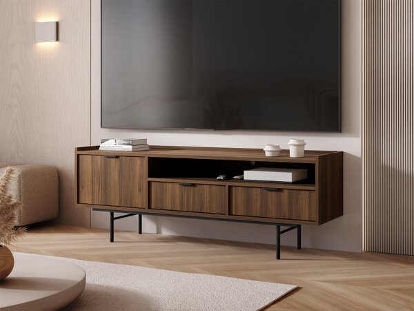 TV-állvány Studos, Laminált forgácslap, 55x150x40cm, Dió
