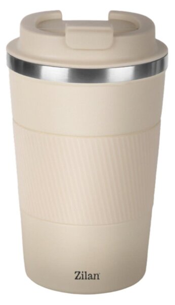 Zilan ZLN9877 pohár termosz, 380 ml űrtartalom, rozsdamentes acél belső, dupla falú, krémszínű