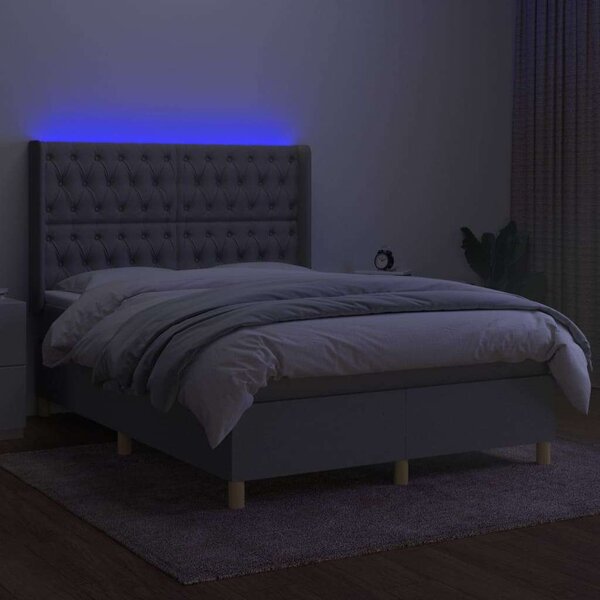 VidaXL LED-es Ágy - Rugós Matraccal - 140x200 cm
