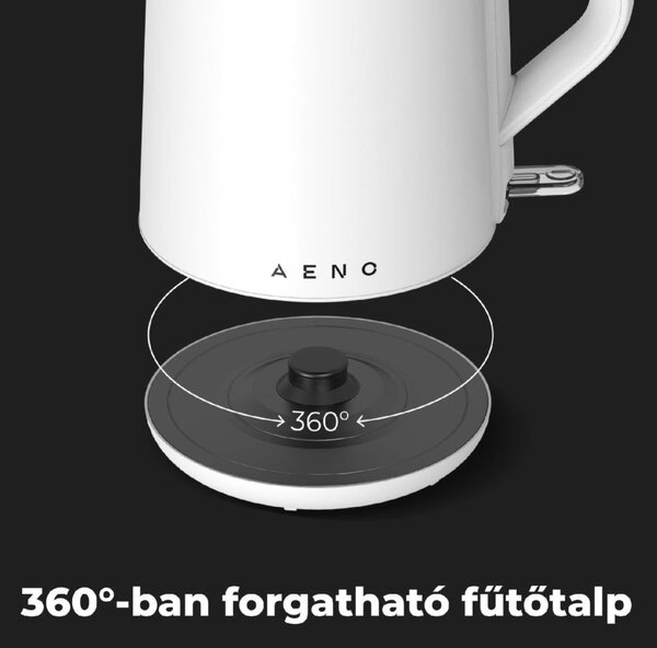 AENO AEK0002 EK2 vízforraló, 2200 W, 1.5 liter kapacitás, dupla falú, LED kijelzés, fehér