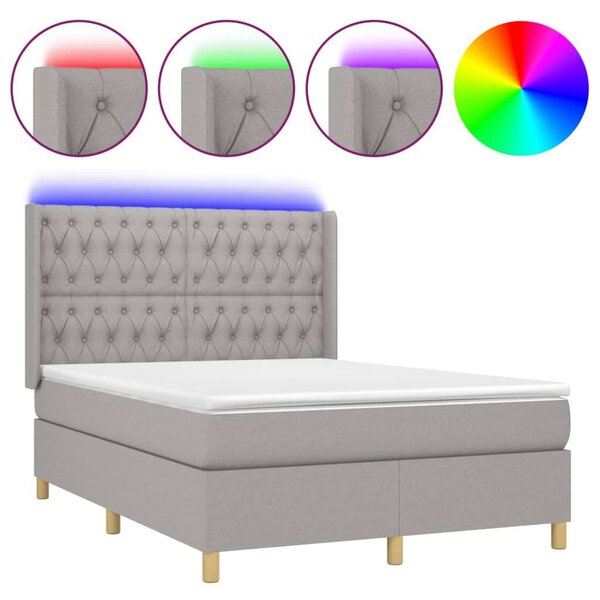 VidaXL LED-es Ágy - Rugós Matraccal - 140x200 cm