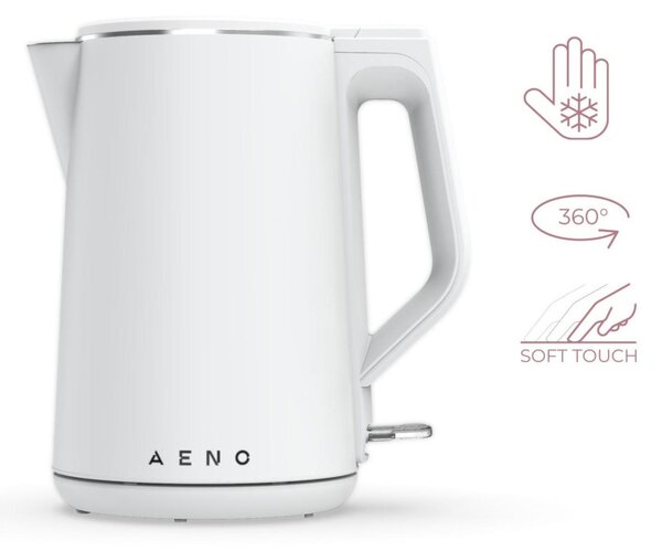 AENO AEK0002 EK2 vízforraló, 2200 W, 1.5 liter kapacitás, dupla falú, LED kijelzés, fehér