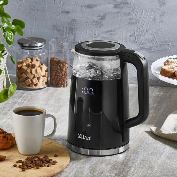 Zilan ZLN7859 vízforraló, max. 2200 W, 1,7 literes, rejtett fűtőszál, digitális kijelző