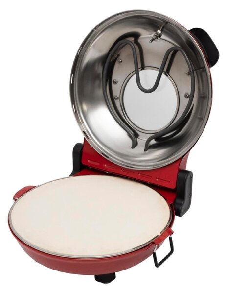 HOME HGPZ30 elektromos pizzasütő, 1200W, max. 430 °C, mechanikus hőmérő, pizzakő, duplafalú ablak, alsó/felső sütés