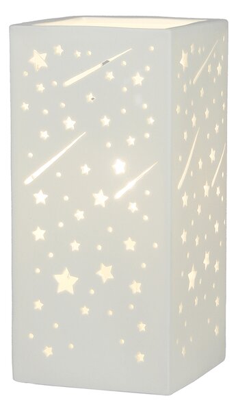 Kerámia asztali lámpa, fehér/csillag mintás, BELLE TYP 1