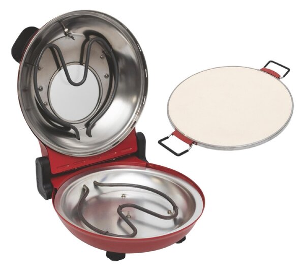 HOME HGPZ30 elektromos pizzasütő, 1200W, max. 430 °C, mechanikus hőmérő, pizzakő, duplafalú ablak, alsó/felső sütés