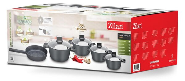 Zilan ZLN0942 edénykészlet, 9 részes, alumínium test, tapadásmentes bevonat, indukciós főzőlapon is használható