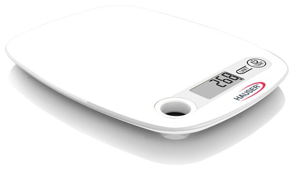 HAUSER DKS-1064 W konyhai mérleg, max. 5kg, tára funkció, LCD kijelző, 1 g-os pontosság, fehér