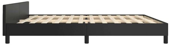 VidaXL Fekete Műbőr Ágykeret Fejtámlával - 200x200 cm
