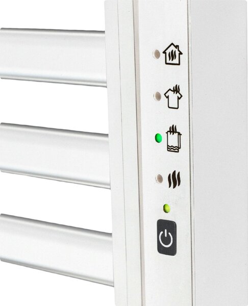 HOME FKTW345W fali elektromos törölközőszárító, 345 W, visszajelző LED, 4 program, IPX1, 2 zónás vezérlés, fehér színű