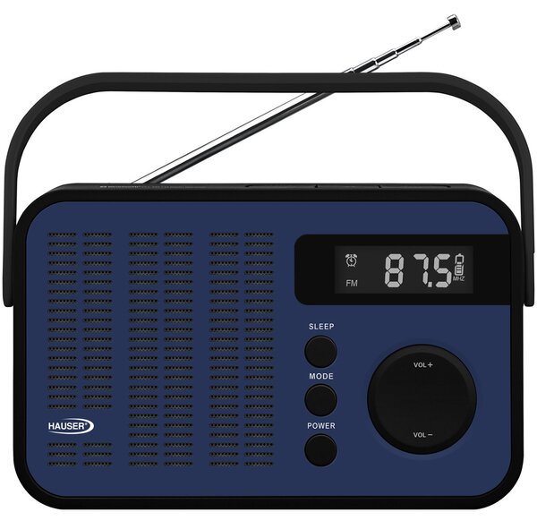 HAUSER TR-9206PLL digitális AM/FM táskarádió, max. 1,2 W RMS, bluetooth, LED kijelző, USB/microSD, AUX, óra/ébresztés, elemes és hálózati tápellátás
