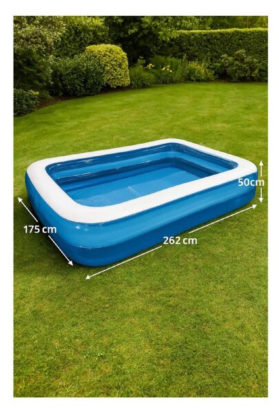 Jilong Sunclub 51258 felfújható gyerekmedence, 262 x 175 x 50 cm, 780 literes, 6 éves kortól, 2 légkamrás