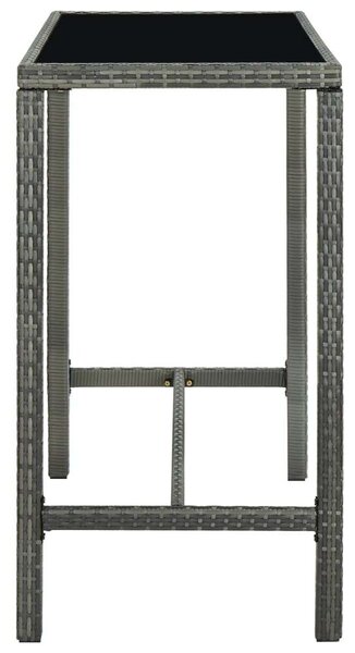 VidaXL Polyrattan Bárszett - 9 részes - Szürke