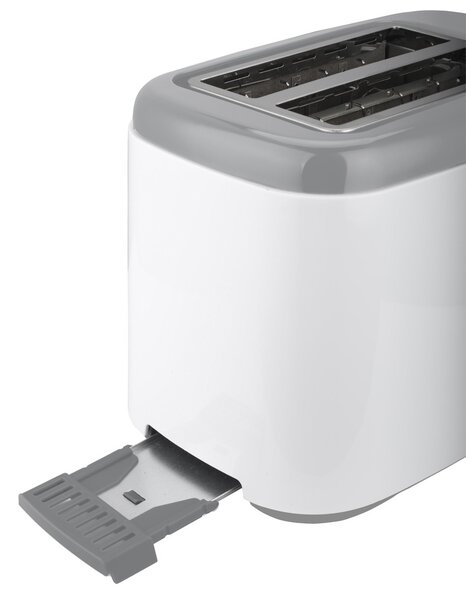 HAUSER T-242 kenyérpirító, 800 W, 2 szeletes, automata szeletkidobás, fokozatmentes pirítás, fehér/szürke színű