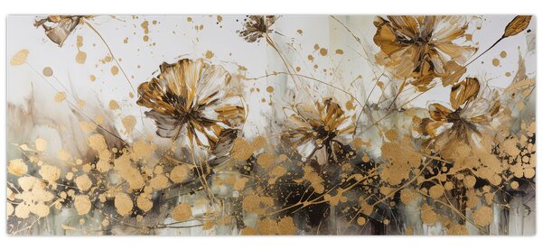 Kép - Absztrakt virágos festmény (120x50 cm)