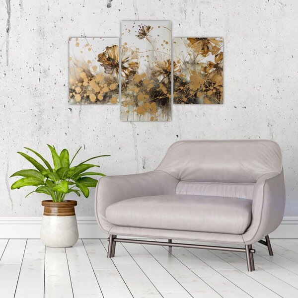 Kép - Absztrakt virágos festmény (90x60 cm)