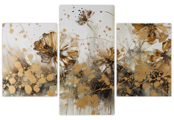 Kép - Absztrakt virágos festmény (90x60 cm)