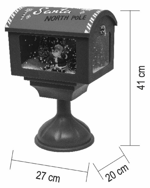 HOME LFS410 havazó postaláda, 8 dallam, 6db hidegfehér LED, elemes vagy adapteres tápellátás, beltéri kivitel
