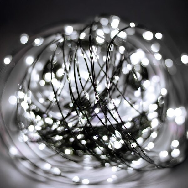 HOME ML1000WH micro LED-es fényfüzér, 1000db hidegfehér micro LED, 50 méter, 8 program, időzítő, távirányító, adapteres tápellátás, kül- és beltéri kivitel