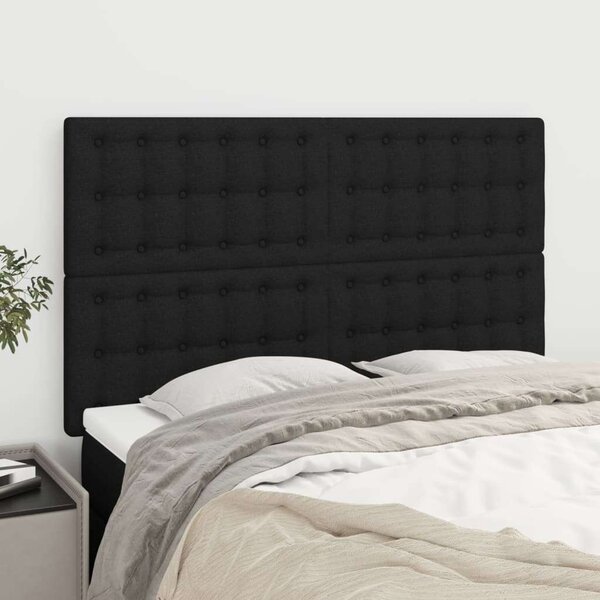 VidaXL 4 db fekete szövet fejtámla 72 x 5 x 78/88 cm