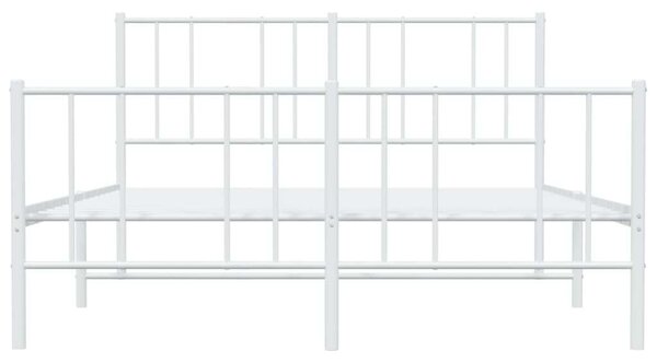 VidaXL fehér fém ágykeret fej- és lábtámlával 160x200 cm